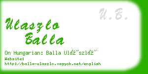 ulaszlo balla business card
